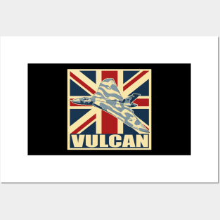 RAF Vulcan Bomber Aircraft War Plane Airplane Vintage UK Union Jack Posters and Art